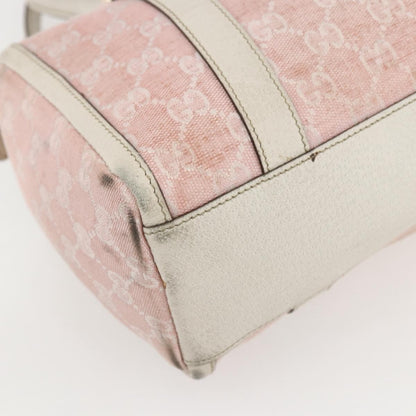 Gucci GUCCI GG Canvas Hand Bag Outlet Pink Gold 130942 Authentic 160602
