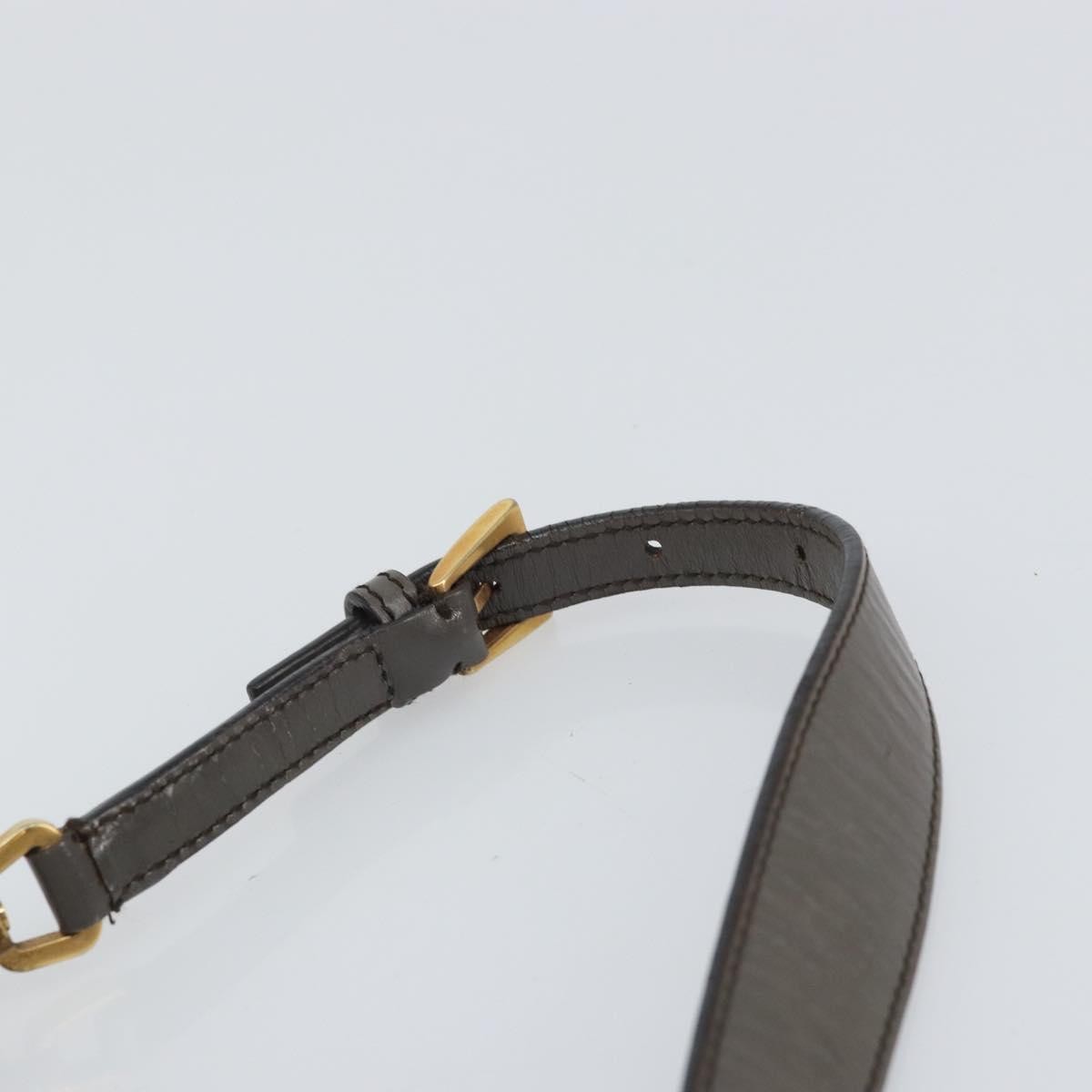 Prada PRADA Hand Bag Nylon Leather Gold Brown Authentic mr1761