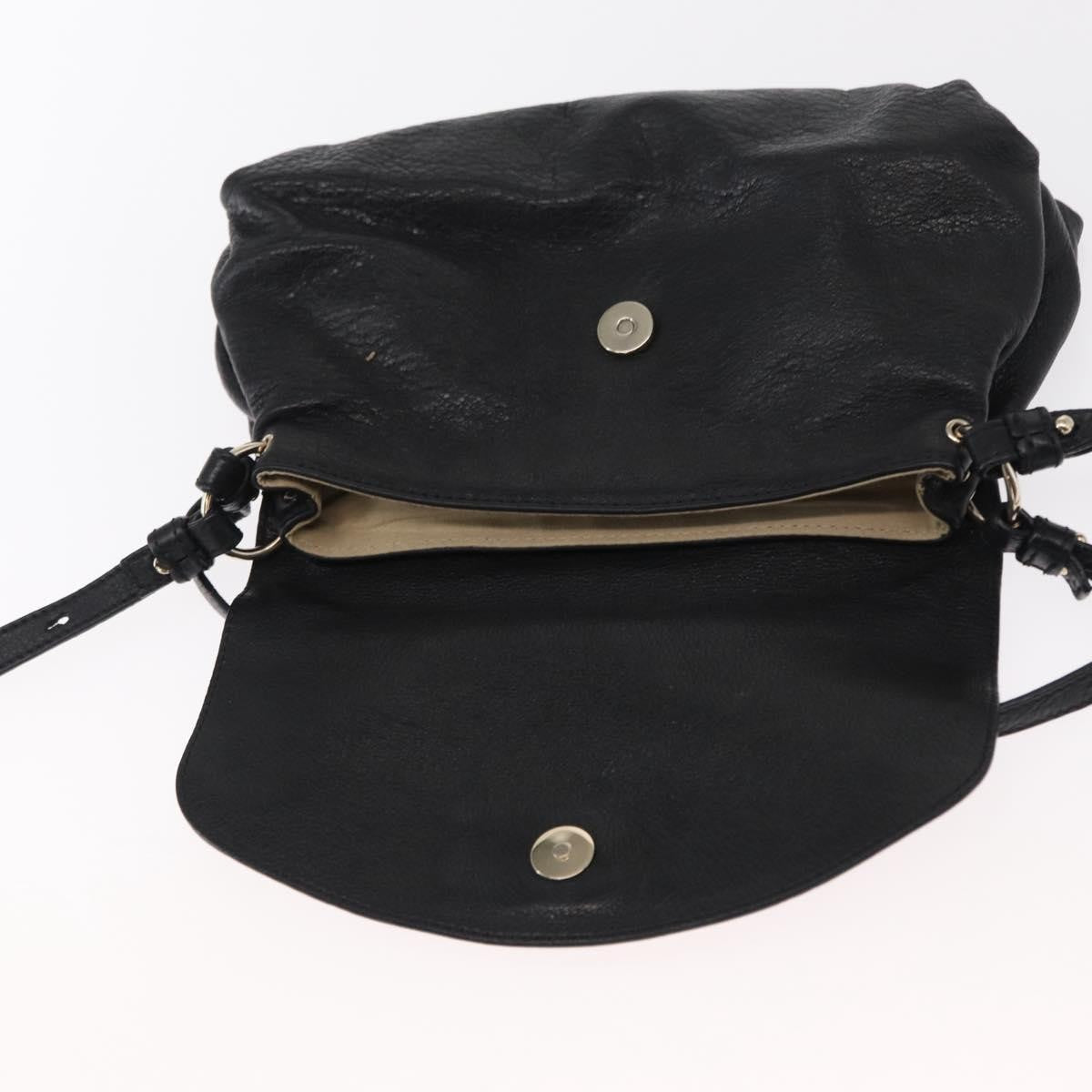 Chloé Chloé Chloe Lily Hand Bag Leather 2way Black Gold Authentic BA8650