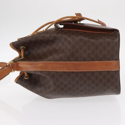Celine CELINE Macadam Canvas Shoulder Bag PVC Leather 2way Brown Gold Authentic ka784