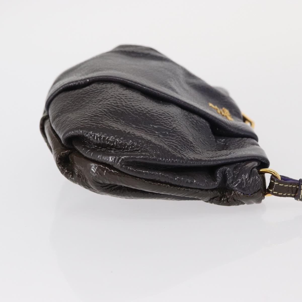 Prada PRADA Pouch Enamel Purple Gold Authentic 154899 Bag