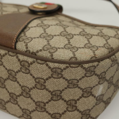 Gucci GUCCI GG Supreme Web Sherry Line Bag PVC Beige Gold 89 02 032 Authentic 128996