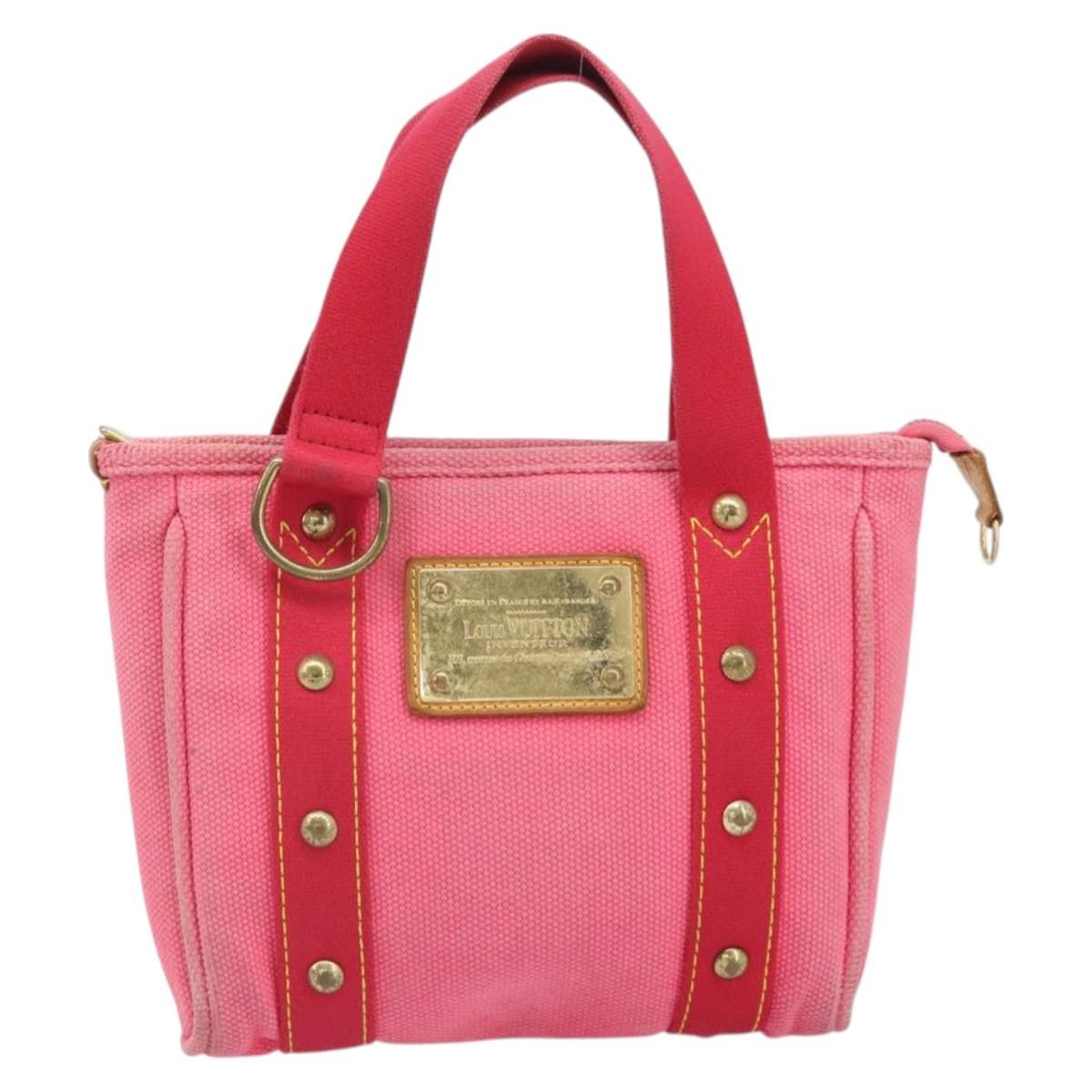 Louis Vuitton LOUIS VUITTON Antigua Cabas PM Hand Bag Rouge Pink M40088 LV Authentic ka2366