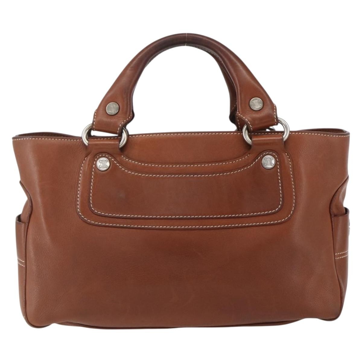 Celine CELINE Boogie bag Hand Bag Leather Brown Silver Authentic ka853