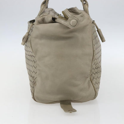 BOTTEGAVENETA BOTTEGAVENETA BOTTEGA VENETA INTRECCIATO Hand Bag Leather Beige Gold Authentic 155700