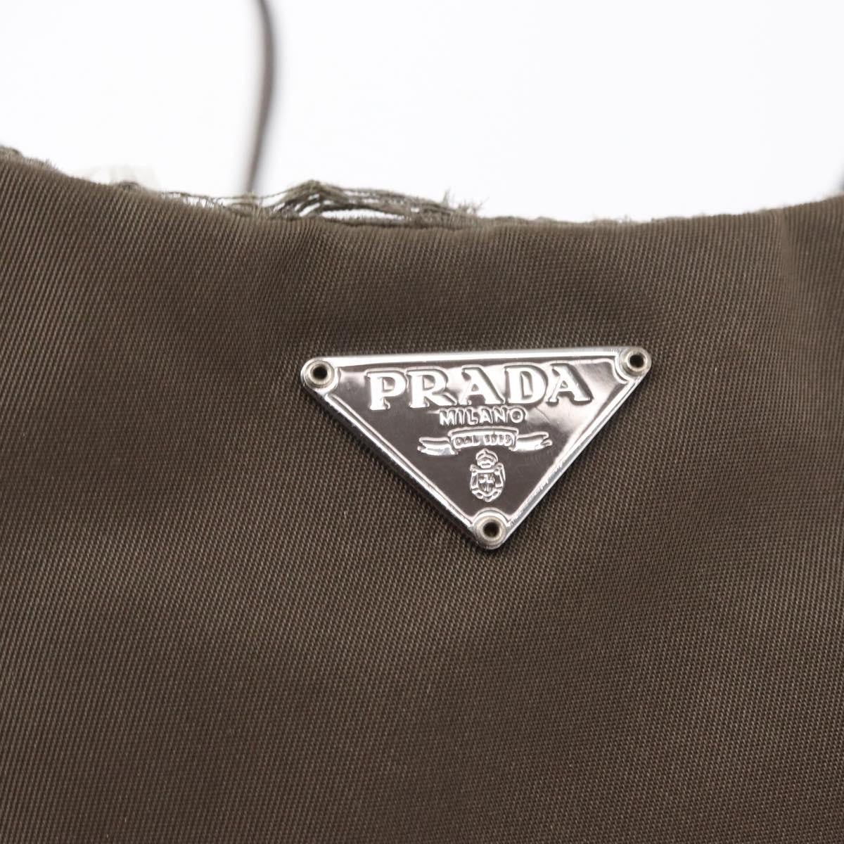 Prada PRADA Shoulder Bag Nylon Brown Authentic 153825