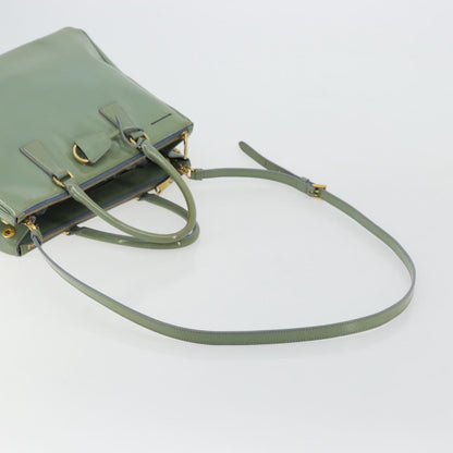 Prada PRADA Galleria Hand Bag Safiano leather 2way Green Gold Authentic bs35189