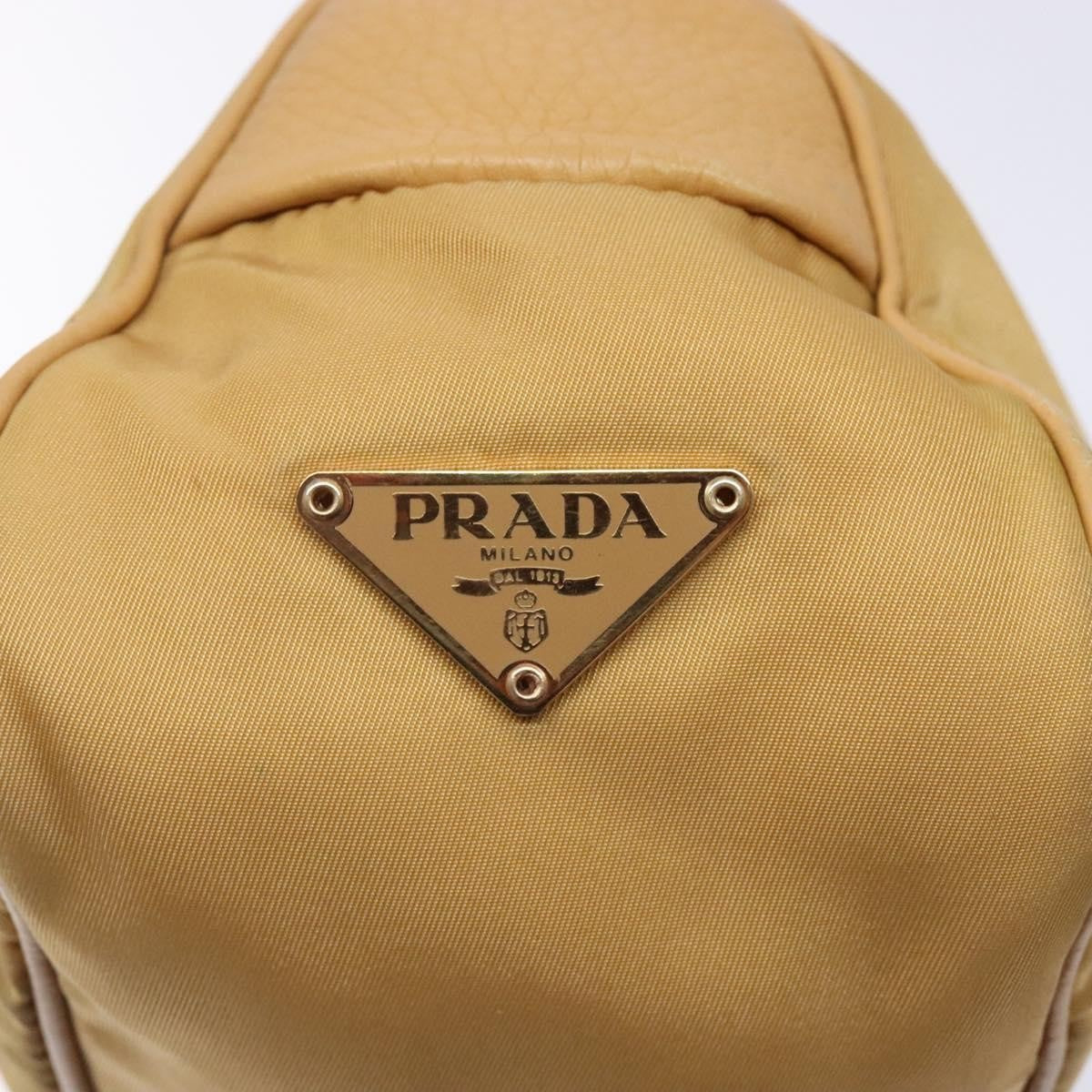 Prada PRADA Shoulder Bag Nylon Beige Gold Authentic 131423