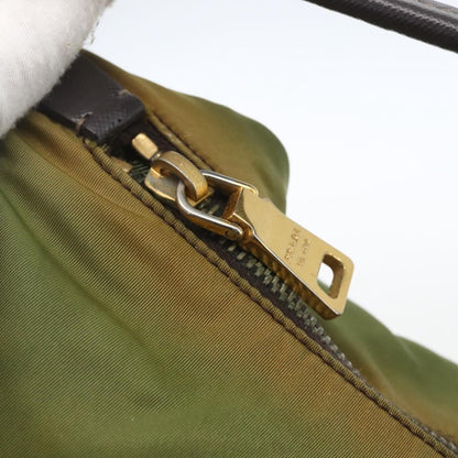 Prada PRADA Shoulder Bag Nylon Leather Khaki Gold Authentic 165173