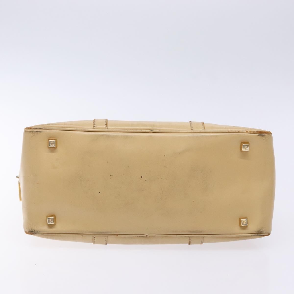 Celine CELINE Hand Bag Leather Beige Gold Authentic bs28305