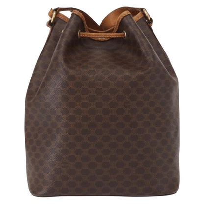 Celine CELINE Macadam Canvas Shoulder Bag PVC Leather 2way Brown Gold Authentic ka784