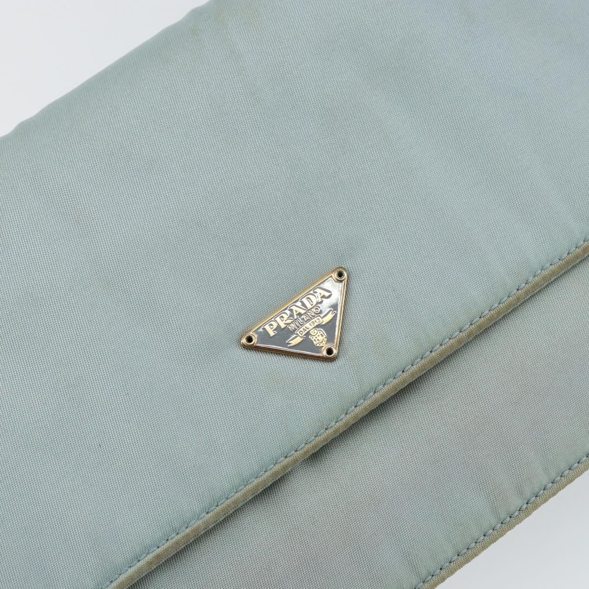 Prada PRADA Shoulder Bag Nylon Light Blue Gold Authentic 143505