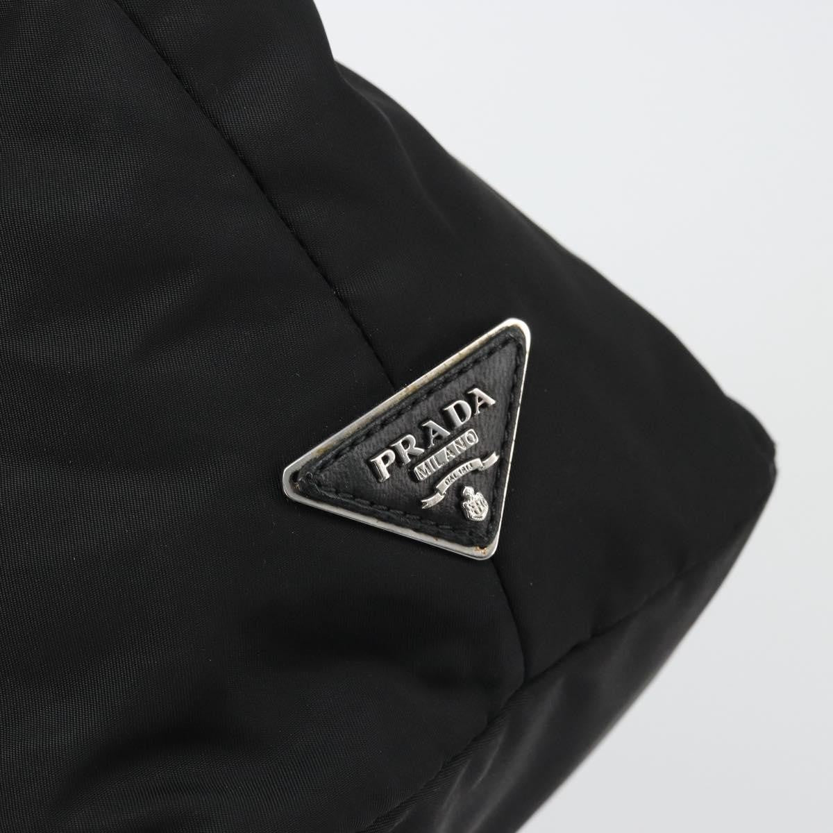 Prada PRADA Hand Bag Nylon Black Silver Authentic 175740