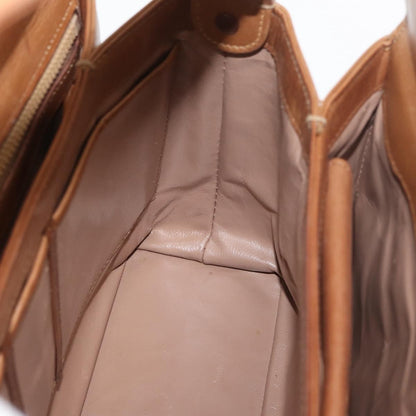 Gucci GUCCI Hand Bag Leather Brown Gold Authentic ka3873