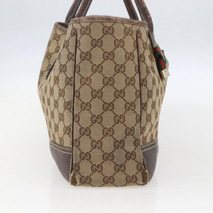 Gucci GUCCI GG Canvas Web Sherry Line Tote Bag Beige Red 163805 Authentic 160574