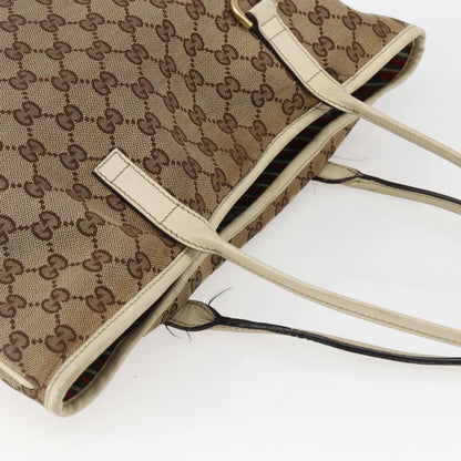 Gucci GUCCI GG Canvas Tote Bag Beige Gold 169946 Authentic BA9932