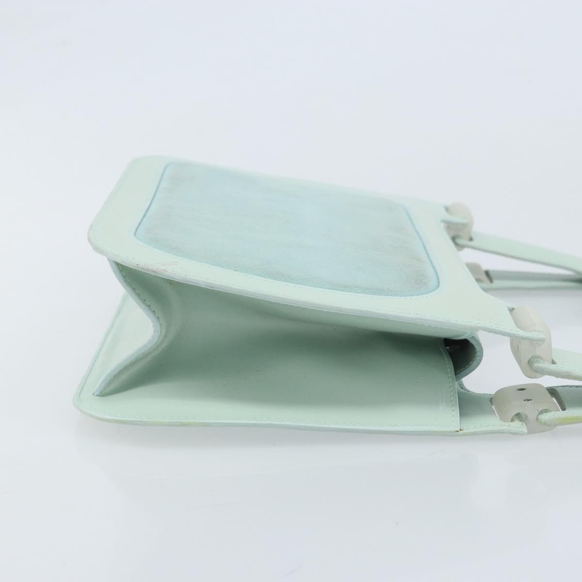 Loewe LOEWE Hand Bag Suede Baby Blue Gold Authentic YKZ454