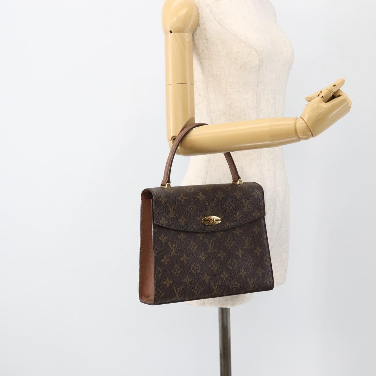 Louis Vuitton LOUIS VUITTON Monogram Malesherbes Hand Bag M51379 LV Authentic 152143