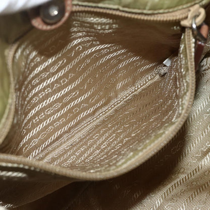 Prada PRADA Shoulder Bag Nylon Khaki Silver Authentic 175738