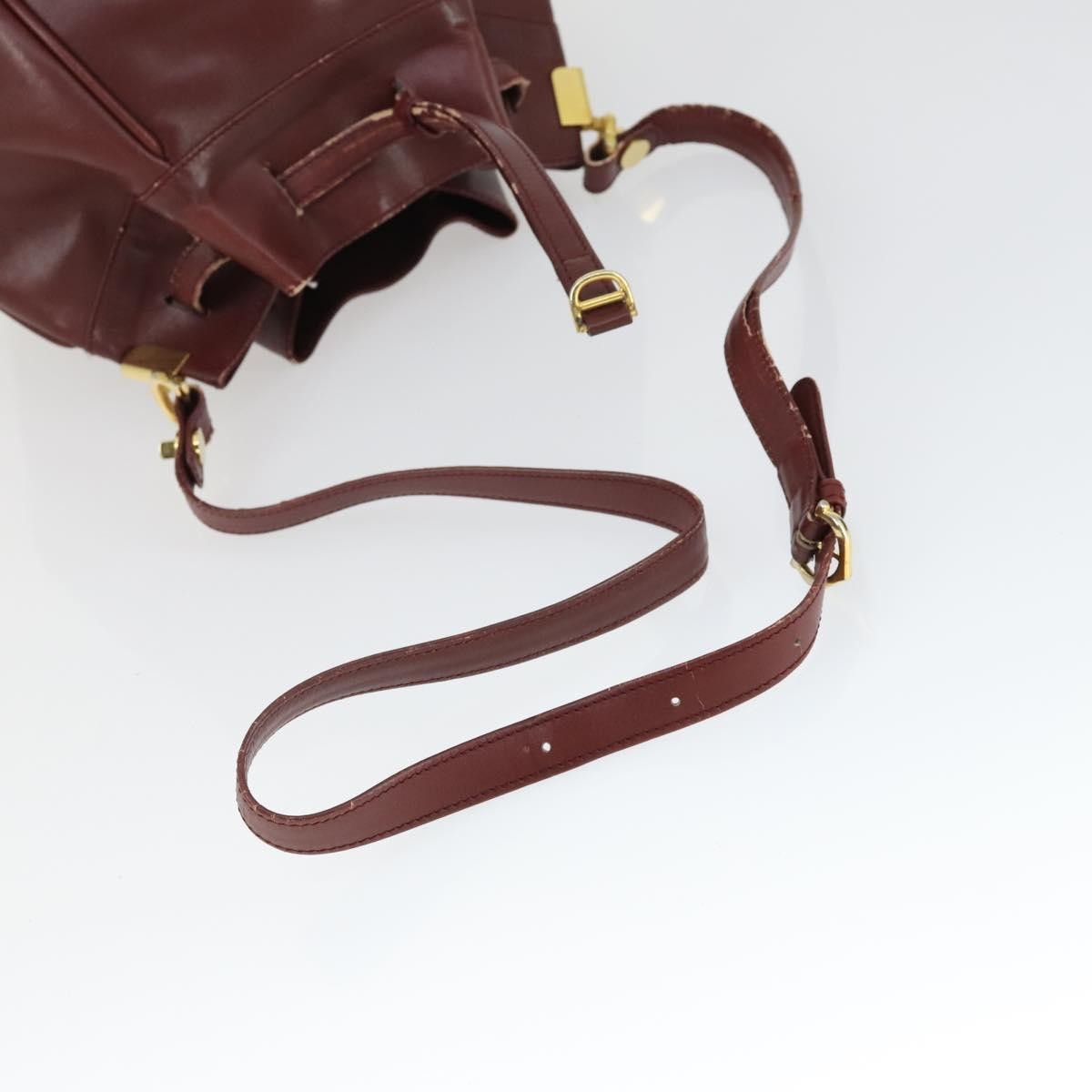 Cartier CARTIER Dior Shoulder Bag Leather 3 Set Bordeaux Authentic 165146