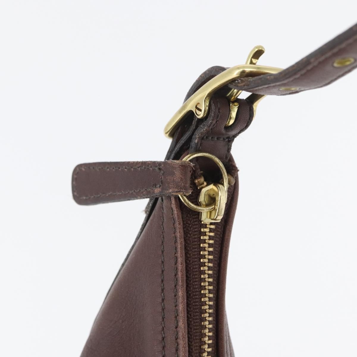 Coach Coach Shoulder Bag Leather Brown Gold Authentic 172666