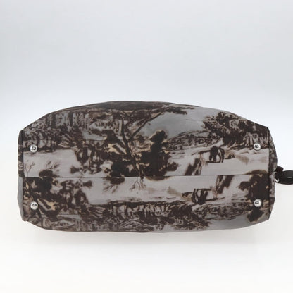 Prada PRADA Hand Bag Nylon 2way Brown Silver Authentic 163076