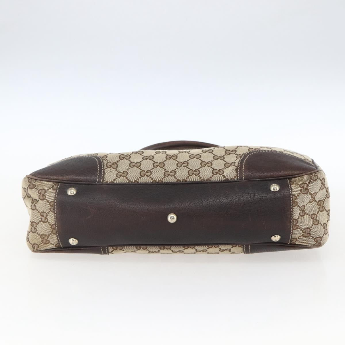 Gucci GUCCI Pretty GG Canvas Web Sherry Line Hand Bag Beige Gold 163805 Authentic 168668