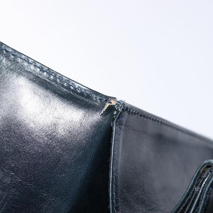 Salvatore Ferragamo Salvatore Ferragamo Gancini Hand Bag Leather 2way Navy Gold Authentic 133776