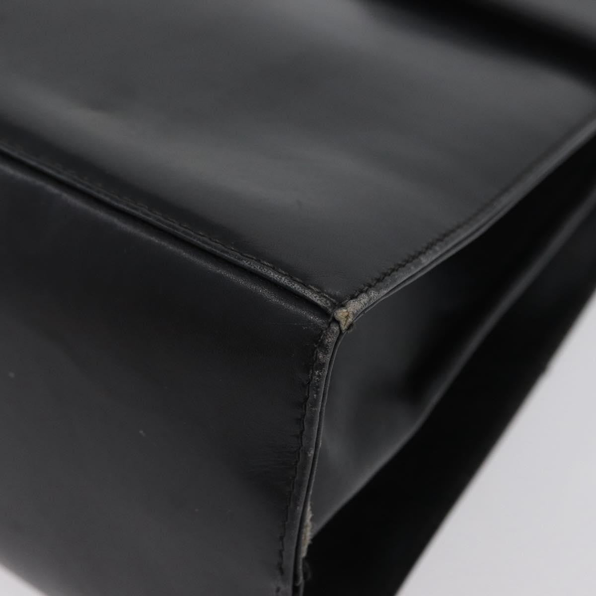 Salvatore Ferragamo Salvatore Ferragamo Gancini Hand Bag Leather 2way Black Gold Authentic ARZ228