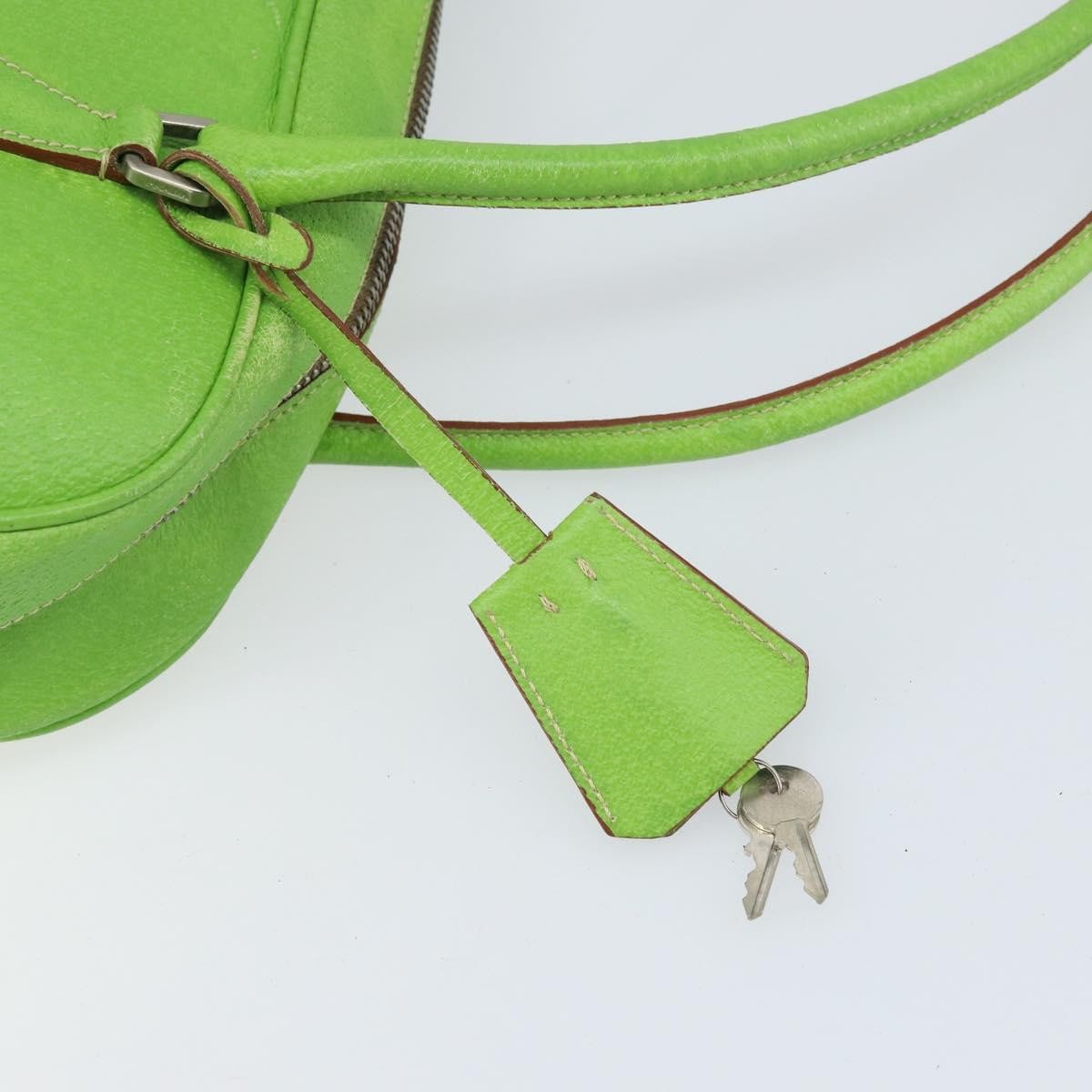 Prada PRADA Hand Bag Leather Silver Light green Authentic 172031