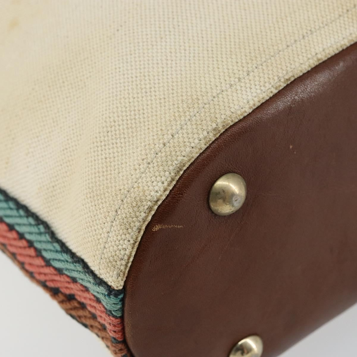 Gucci GUCCI Bamboo Shoulder Bag Canvas Beige Gold 141936 Authentic 156435