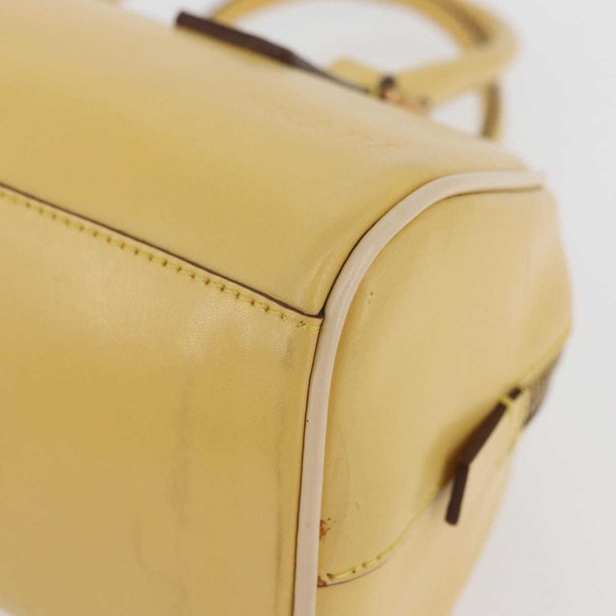 Prada PRADA Hand Bag Leather Yellow Gold Authentic mr2207