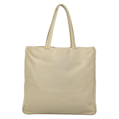 Prada PRADA Tote Bag Nylon Beige Silver Authentic 139071