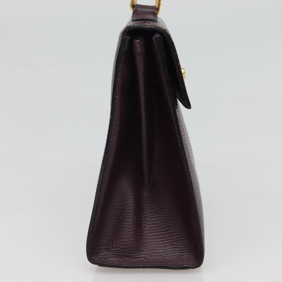 Celine CELINE Hand Bag Leather Purple Authentic 114282