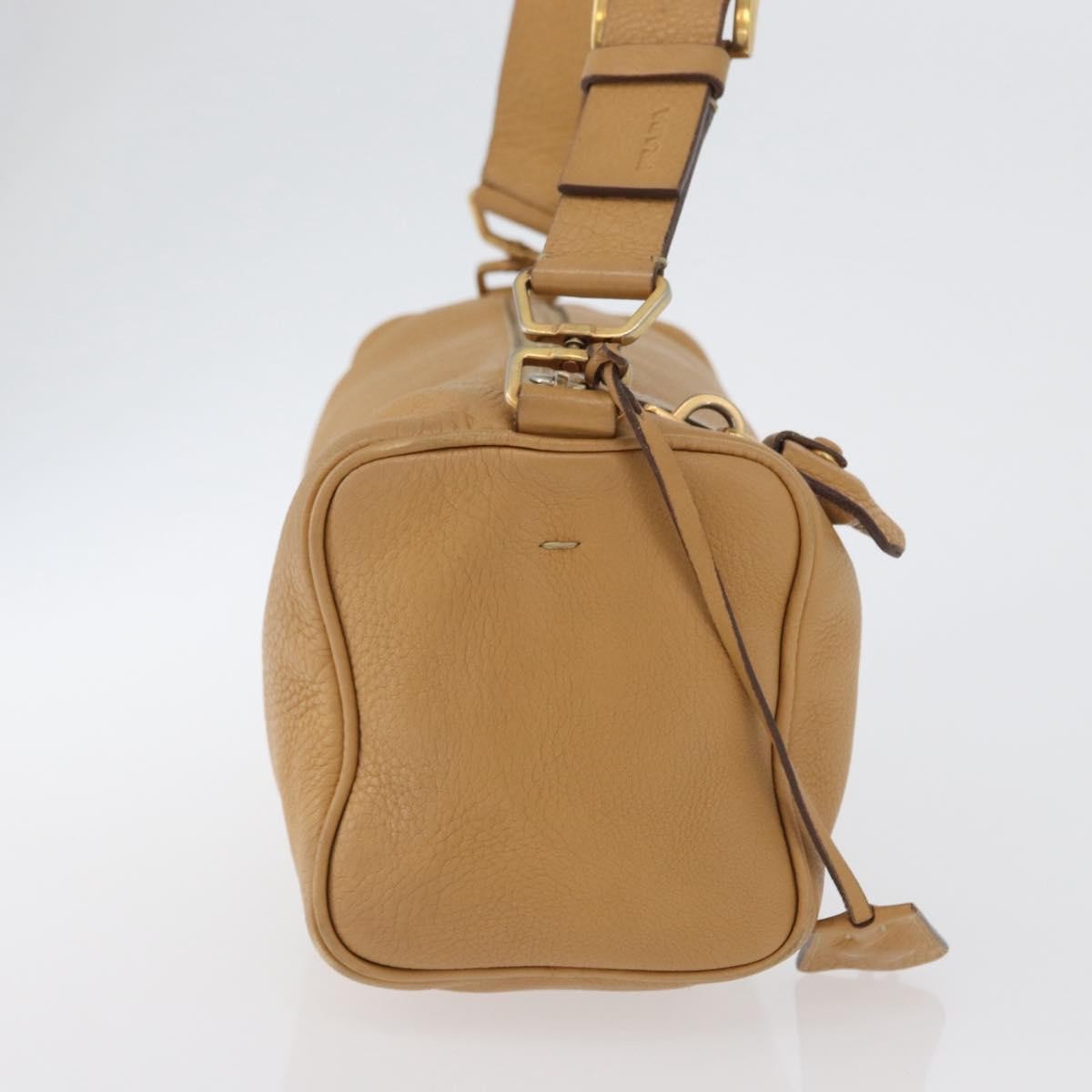 Prada PRADA Shoulder Bag Leather Brown Gold Authentic 172272