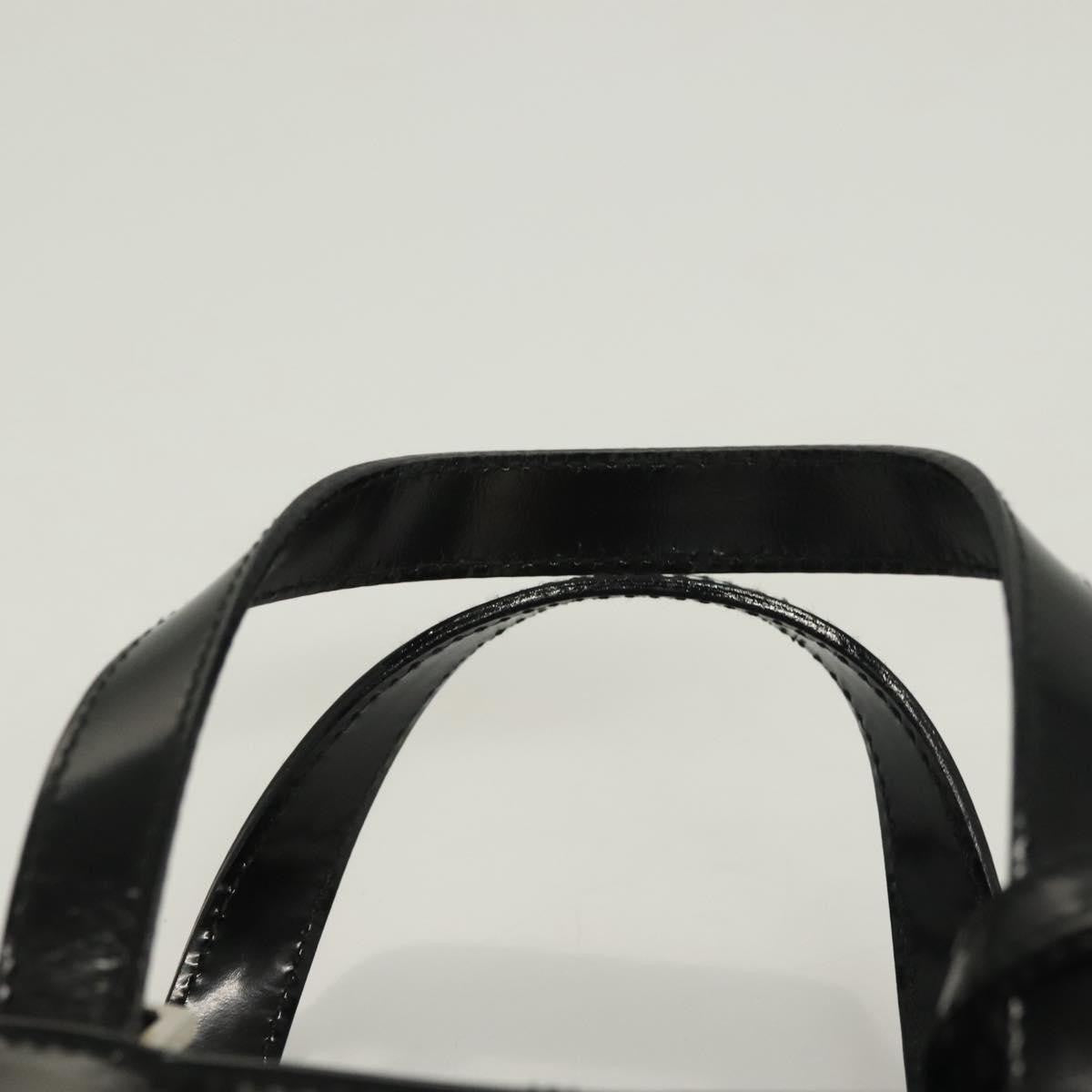 Gucci GUCCI Hand Bag Enamel 2way Black Gold 000 2113 0553 Authentic ti3137