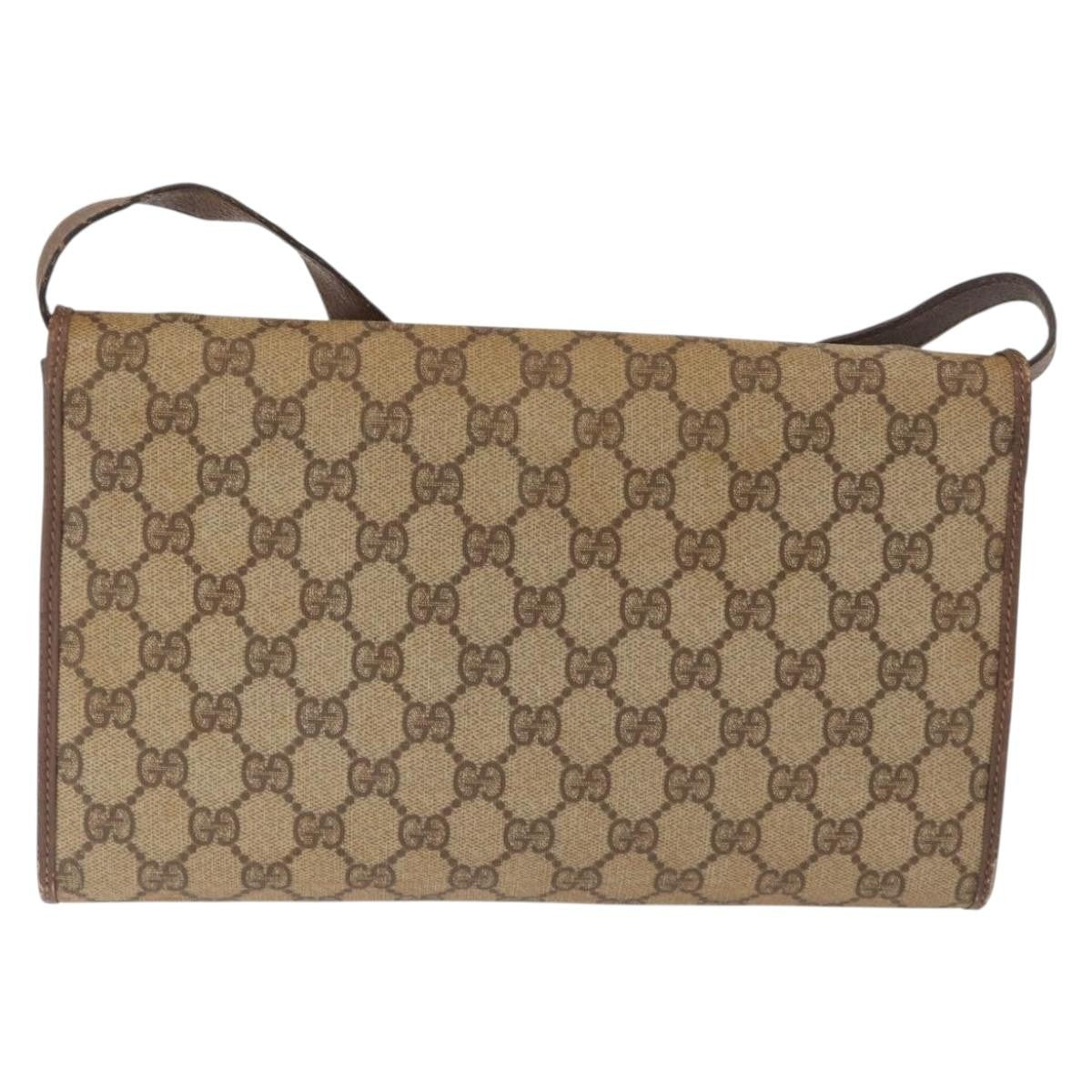 Gucci GUCCI GG Supreme Shoulder Bag PVC Beige Gold 004 115 6197 Authentic 162108