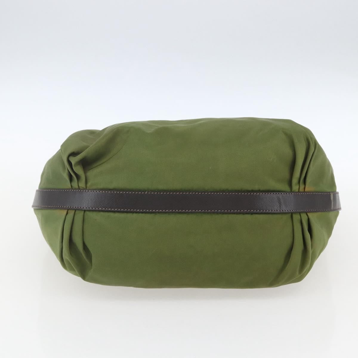 Prada PRADA Shoulder Bag Nylon Leather Khaki Gold Authentic 165173