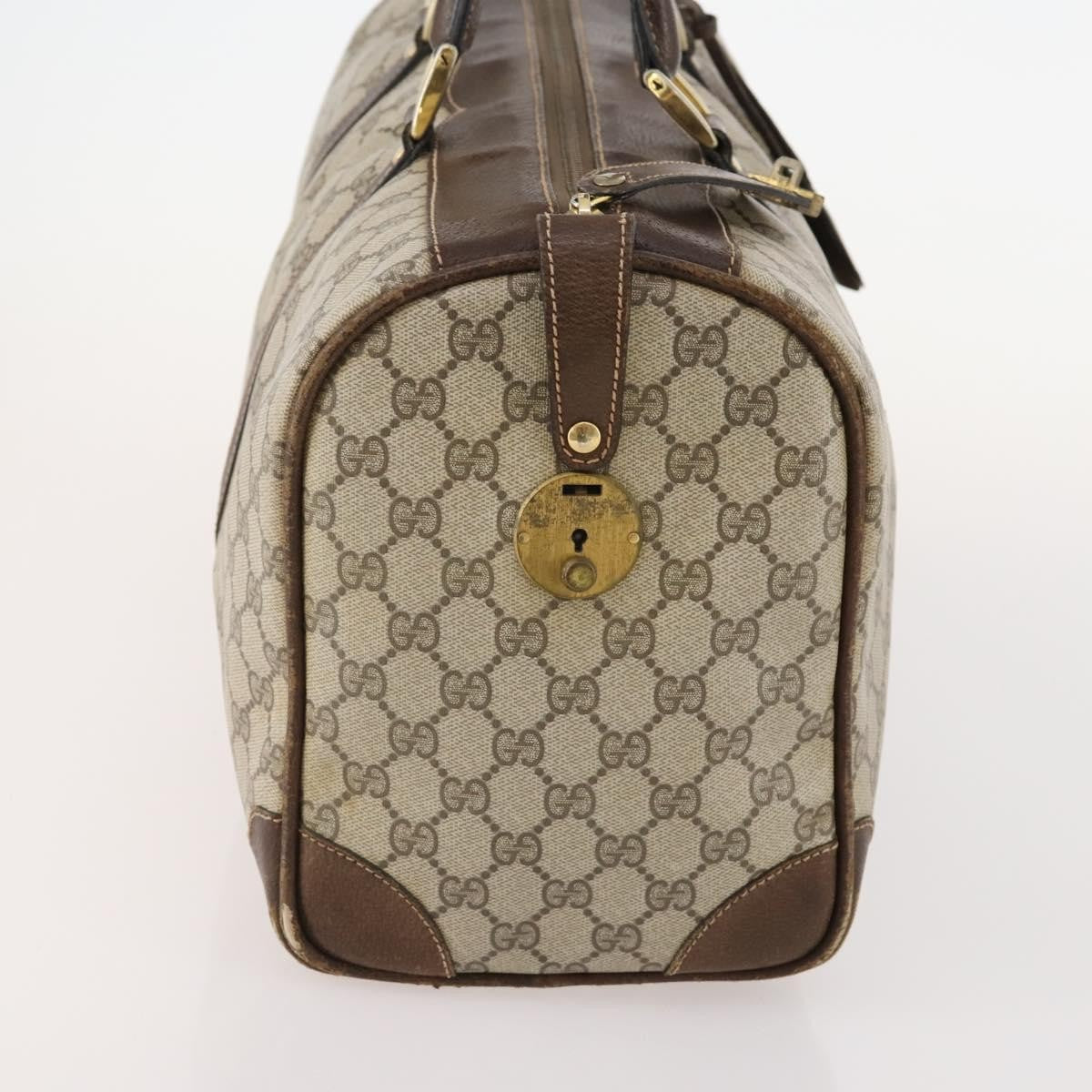 Gucci GUCCI GG Supreme Boston Bag PVC Beige Gold Authentic 175449