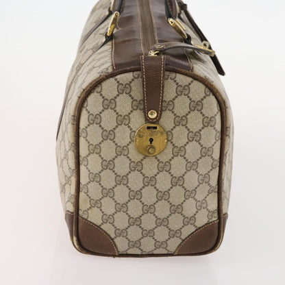 Gucci GUCCI GG Supreme Boston Bag PVC Beige Gold Authentic 175449