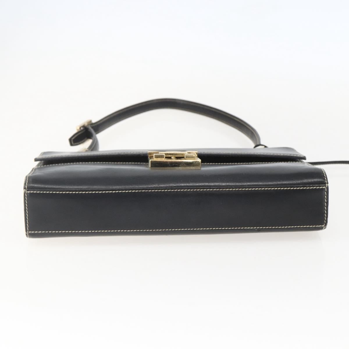 Gucci GUCCI Shoulder Bag Leather Black Gold 001 4214 Authentic 148566