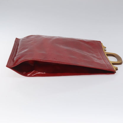 Louis Vuitton LOUIS VUITTON Monogram Vernis Stanton Tote Bag Red M91078 LV Authentic EC405