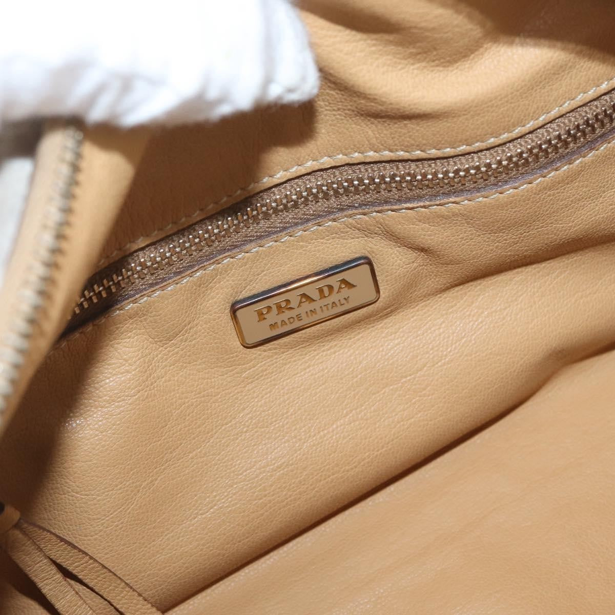 Prada PRADA Shoulder Bag Leather Brown Gold Authentic 172272