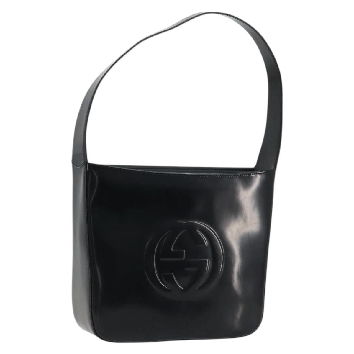Gucci GUCCI Shoulder Bag Patent leather Black Silver 000 1046 0506 Authentic 175203