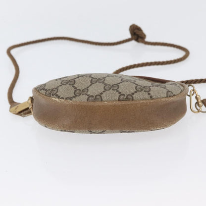 Gucci GUCCI GG Supreme Shoulder Bag PVC Beige Gold Authentic SW2190