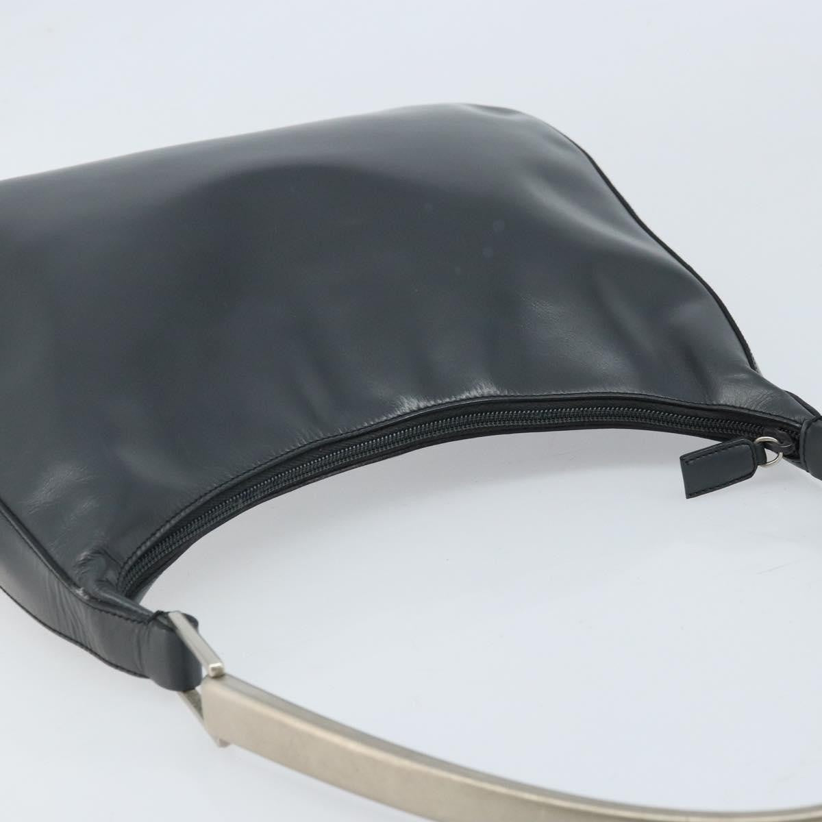 Prada PRADA Shoulder Bag Leather Gray Silver tone Authentic 174484