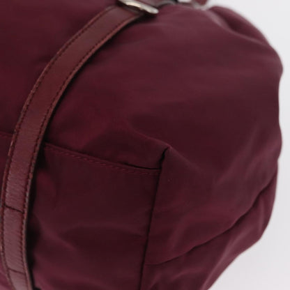 Prada PRADA Tote Bag Nylon Bordeaux Gold Authentic ep12877
