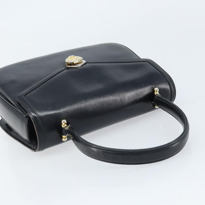 Gucci GUCCI Hand Bag Leather Black Gold Authentic ka2600