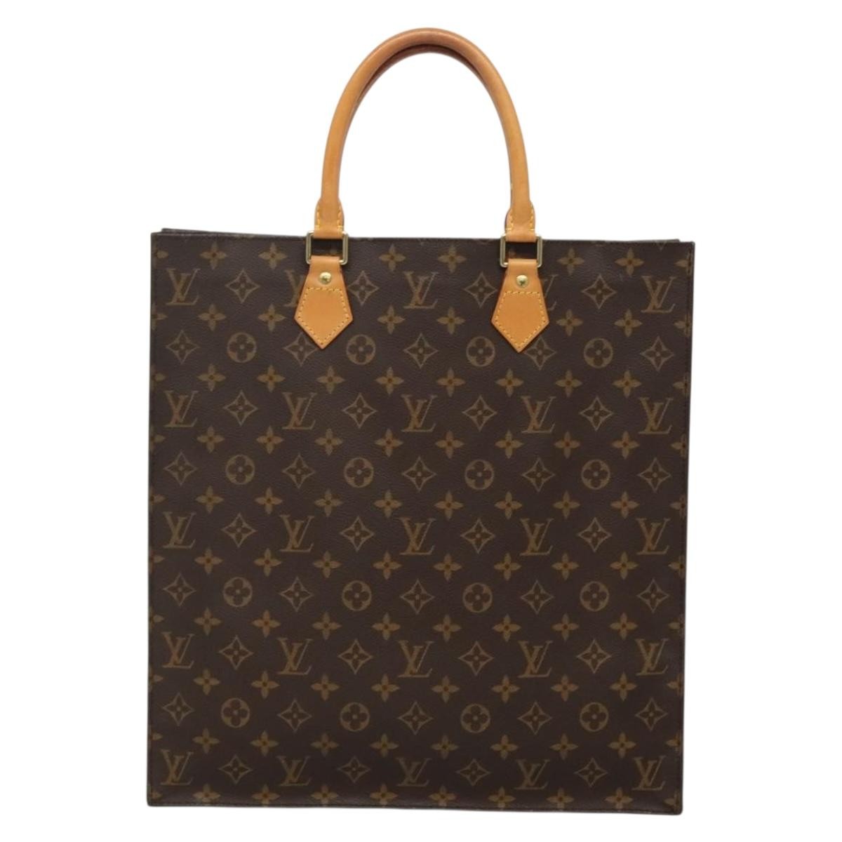 Louis Vuitton LOUIS VUITTON Monogram Sac Plat Hand Bag M51140 LV Authentic 132837