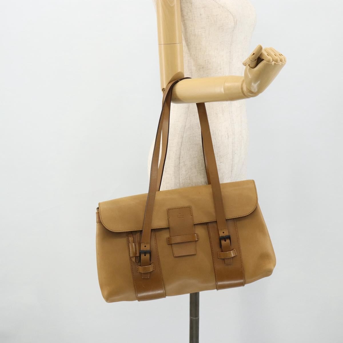 Gucci GUCCI Hand Bag Leather Beige 101287 Authentic 177601